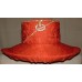 BEN MARC INTERNATIONAL Orange Floral Rhinestone Bling Sunday Church Derby Hat  eb-29527389